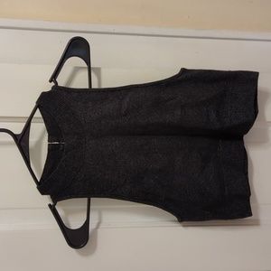 Dark Grey Crop Tank with Clasp Details